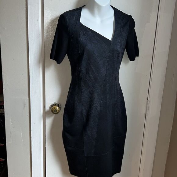 ELIE TAHARI Karli Black Scuba Stretch Dress-0 - Picture 2 of 10